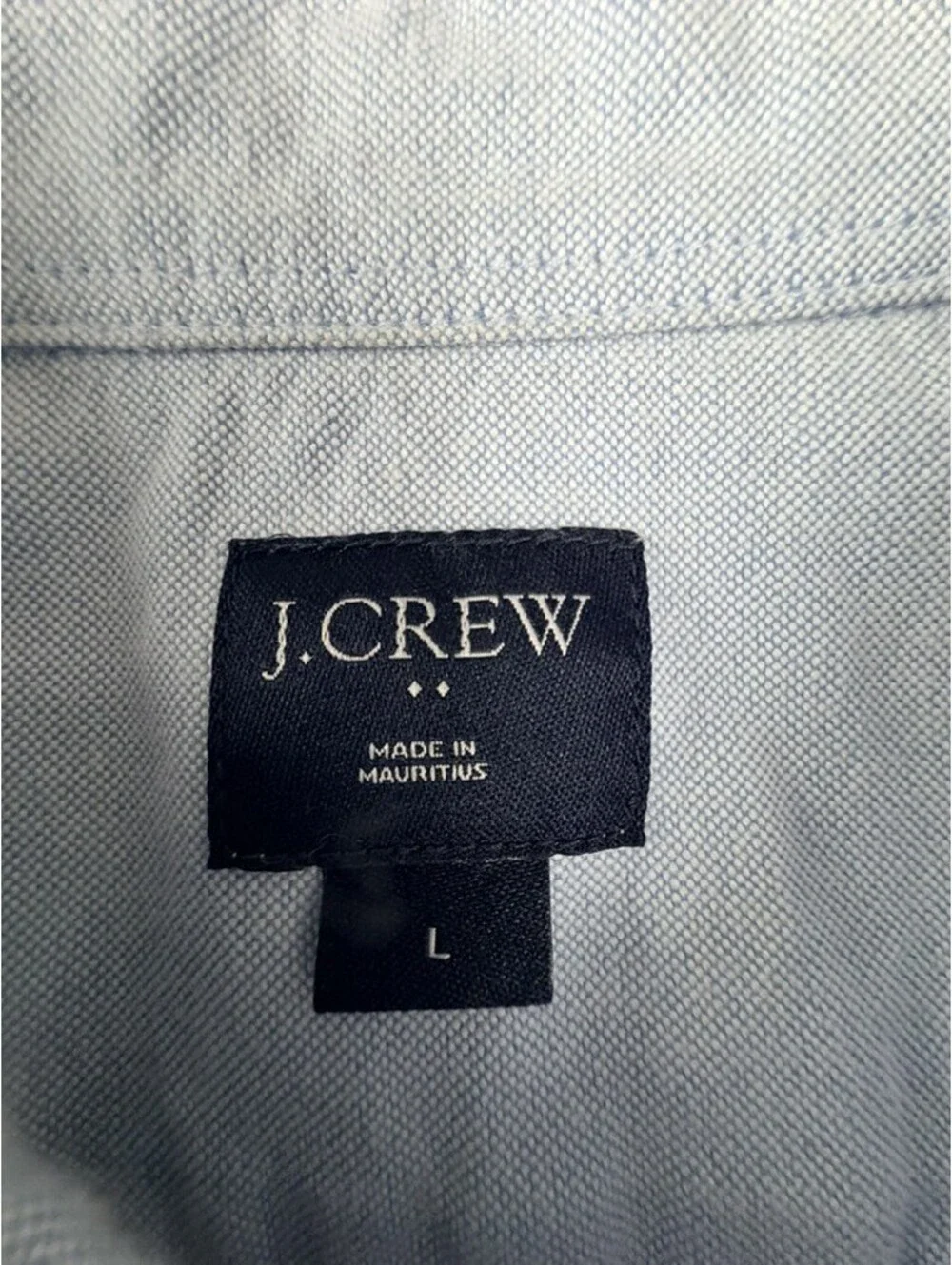 J Crew Mens Short Sleeve Button Down Collar Shirt L Blue Chambray